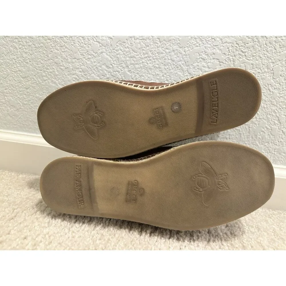 AUTHENTIC GUCCI MONOGRAM ESPADRILLES 725799 GG 7 (fits USA 8)